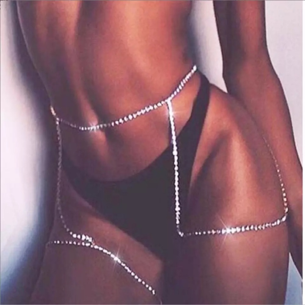 SILVER Rhinestone Garter - Picture 2 of 6